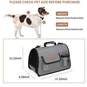 CheerMaker Pet Carrier Airline Approved Puppy Kitten Black Shoulder Strap New